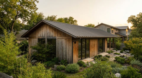 Austin Hill Country House — オースティン ヒルカントリーの平屋 (ポーチ・薪ストーブ)
